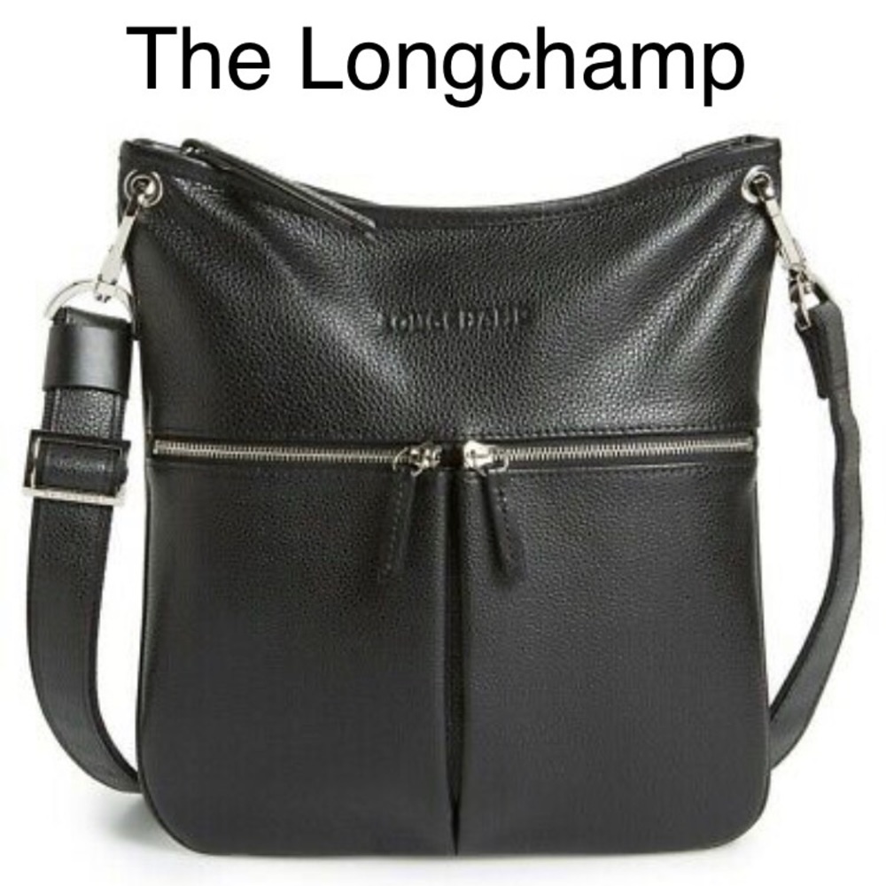 Longchamp Le Foulonné Flat Crossbody Bag, Black